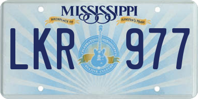 MS license plate LKR977