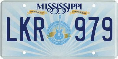 MS license plate LKR979