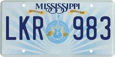 MS license plate LKR983