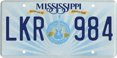 MS license plate LKR984