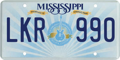 MS license plate LKR990