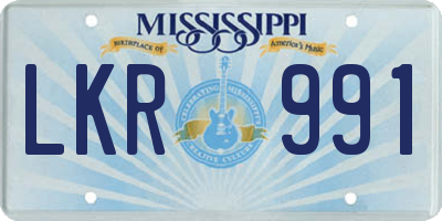 MS license plate LKR991