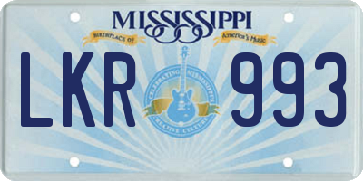 MS license plate LKR993