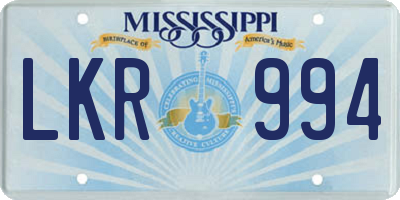 MS license plate LKR994