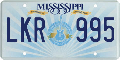 MS license plate LKR995