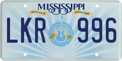MS license plate LKR996