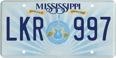 MS license plate LKR997