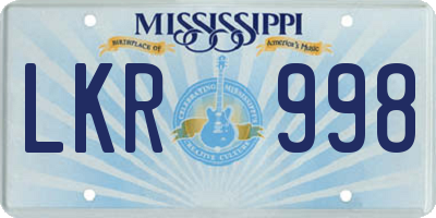 MS license plate LKR998