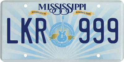 MS license plate LKR999