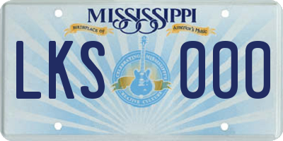 MS license plate LKS000