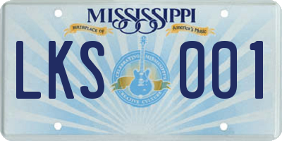 MS license plate LKS001