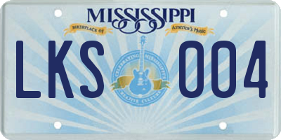 MS license plate LKS004