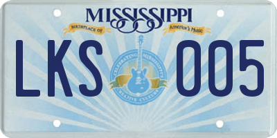 MS license plate LKS005