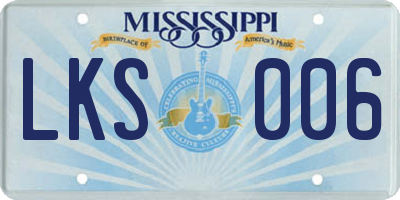 MS license plate LKS006