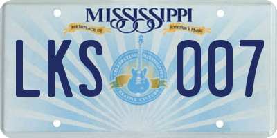 MS license plate LKS007