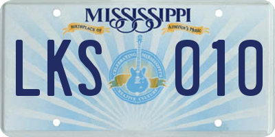 MS license plate LKS010
