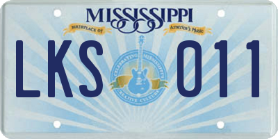 MS license plate LKS011
