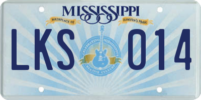 MS license plate LKS014