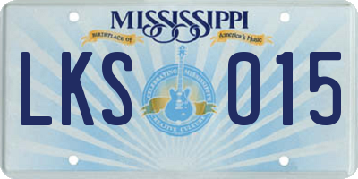MS license plate LKS015