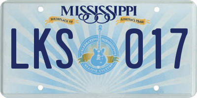 MS license plate LKS017