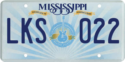 MS license plate LKS022