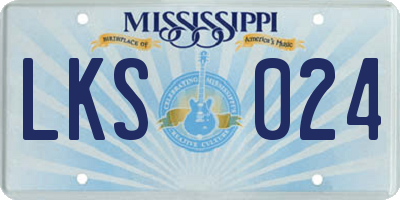MS license plate LKS024
