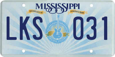 MS license plate LKS031