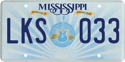 MS license plate LKS033