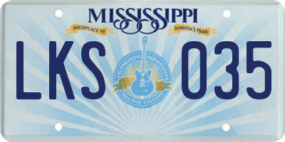 MS license plate LKS035