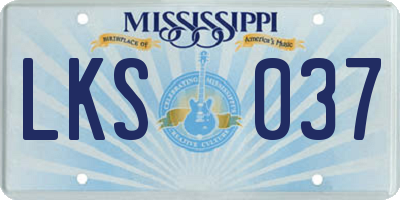 MS license plate LKS037