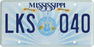 MS license plate LKS040