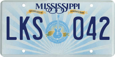 MS license plate LKS042