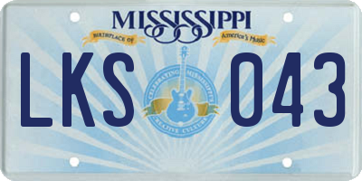MS license plate LKS043
