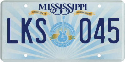 MS license plate LKS045