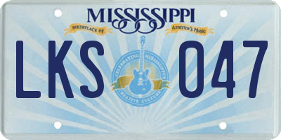 MS license plate LKS047