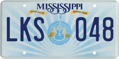 MS license plate LKS048