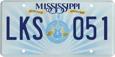 MS license plate LKS051