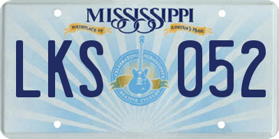 MS license plate LKS052