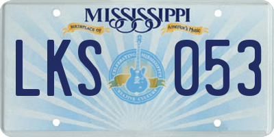 MS license plate LKS053