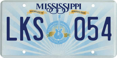 MS license plate LKS054