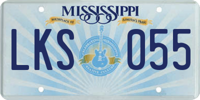 MS license plate LKS055