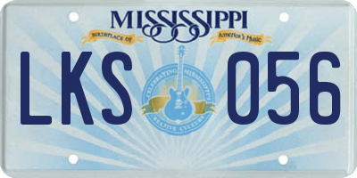 MS license plate LKS056