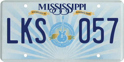 MS license plate LKS057