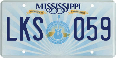 MS license plate LKS059