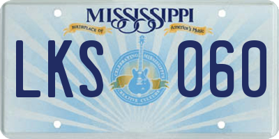 MS license plate LKS060