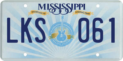 MS license plate LKS061