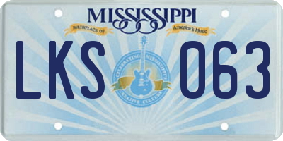 MS license plate LKS063