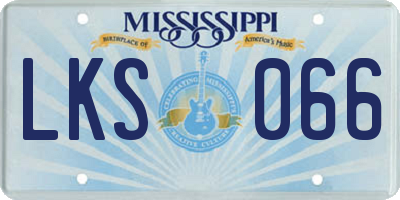 MS license plate LKS066