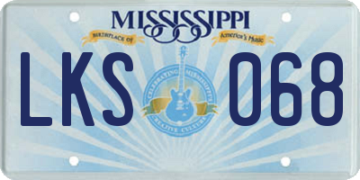 MS license plate LKS068