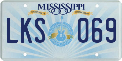 MS license plate LKS069